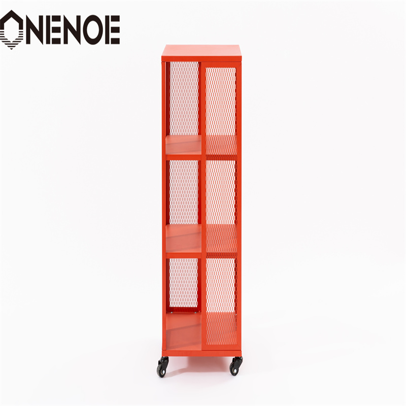 Onenoe Home Modern Furniture Metal Irrotettavat hyllyt-arkistokaapin kirjahyllyn kaapin kiinteän rungon järjestäjän säilytyskaappi 3-tason kanssa